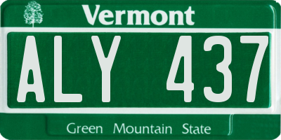 VT license plate ALY437