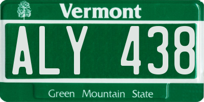 VT license plate ALY438
