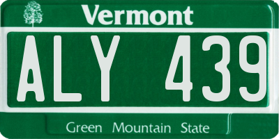 VT license plate ALY439