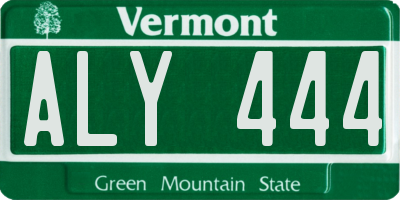 VT license plate ALY444