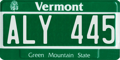 VT license plate ALY445