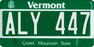 VT license plate ALY447