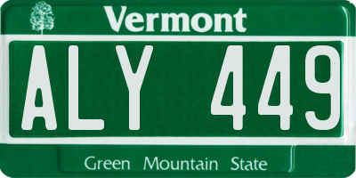 VT license plate ALY449