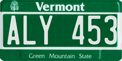 VT license plate ALY453
