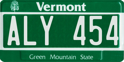 VT license plate ALY454