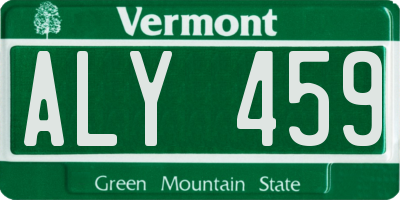 VT license plate ALY459