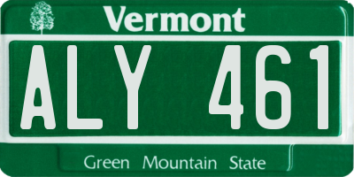 VT license plate ALY461