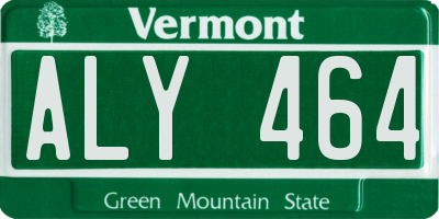 VT license plate ALY464