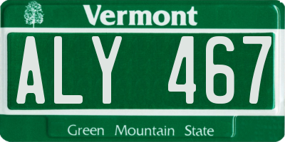 VT license plate ALY467