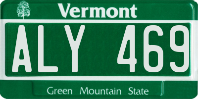 VT license plate ALY469