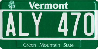 VT license plate ALY470