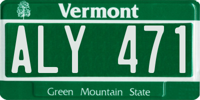 VT license plate ALY471