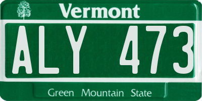 VT license plate ALY473