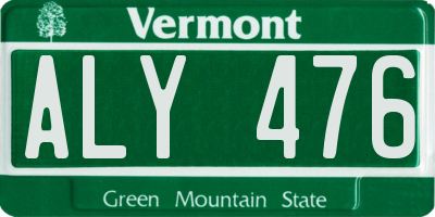 VT license plate ALY476
