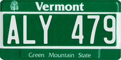 VT license plate ALY479