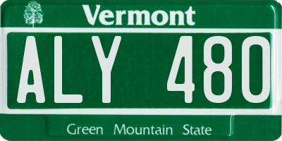 VT license plate ALY480
