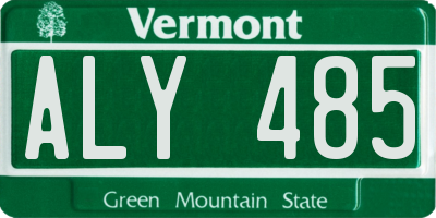 VT license plate ALY485