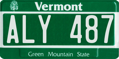 VT license plate ALY487