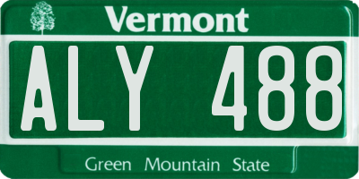 VT license plate ALY488
