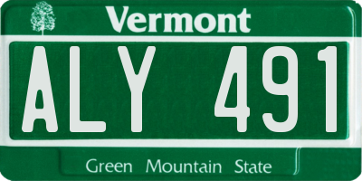 VT license plate ALY491