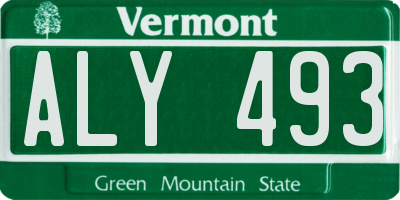 VT license plate ALY493