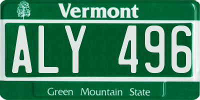 VT license plate ALY496