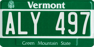 VT license plate ALY497