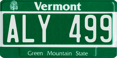 VT license plate ALY499