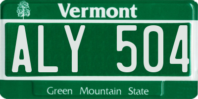VT license plate ALY504