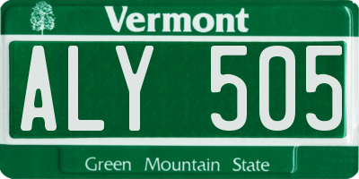 VT license plate ALY505