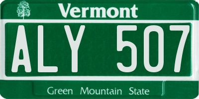VT license plate ALY507
