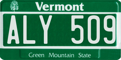 VT license plate ALY509