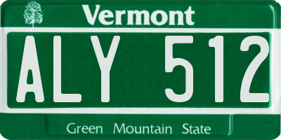 VT license plate ALY512