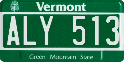 VT license plate ALY513