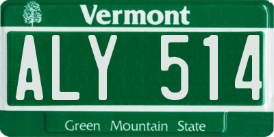 VT license plate ALY514