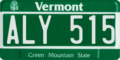 VT license plate ALY515