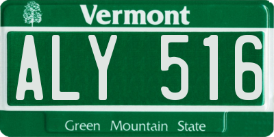 VT license plate ALY516