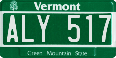 VT license plate ALY517