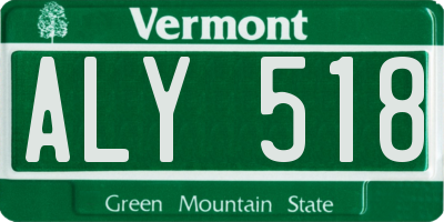 VT license plate ALY518