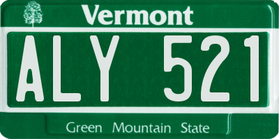 VT license plate ALY521