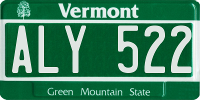 VT license plate ALY522
