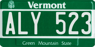 VT license plate ALY523