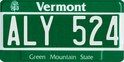 VT license plate ALY524