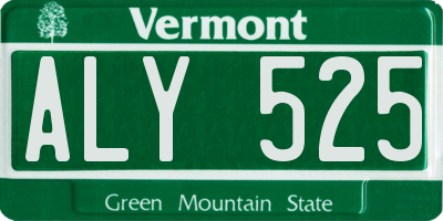 VT license plate ALY525