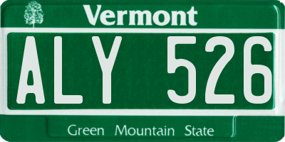 VT license plate ALY526