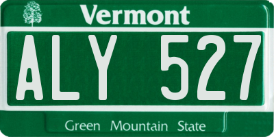 VT license plate ALY527