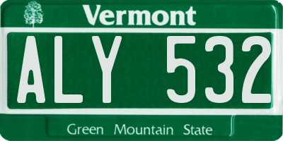 VT license plate ALY532