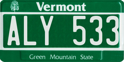 VT license plate ALY533