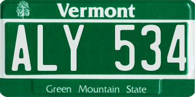VT license plate ALY534