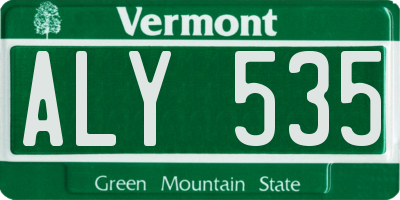 VT license plate ALY535